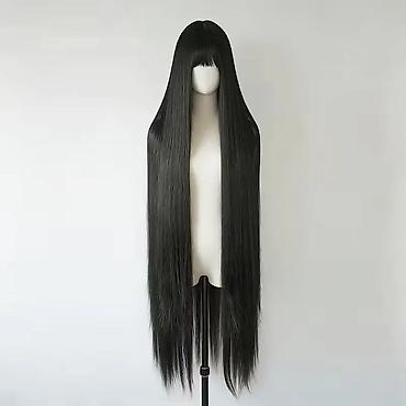 Perike i klipse: Duga ravna perika u boji pastelno roze Dužina 100cm. - Tip — 15