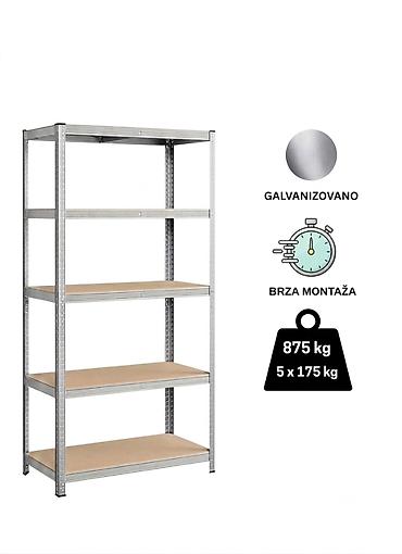 Metalna polica,stalaža 180x90x40cm 5x175kg Novo upakovano u kutiji