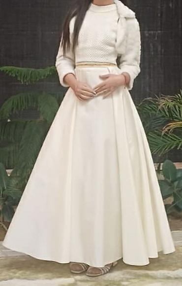 nikah: Zərif krem rəngli ziyafət/libas - Üst hissə: qolsuz, balaca yaxalı — 1