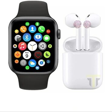 agilli saat qiymetleri: Smart watch t500 plus (ağıllı saat) + bluetooth qulaqcıq (airpods)