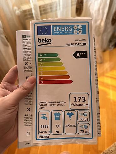 Elektronika: Paltaryuyan maşın Beko, 7 kq, İşlənmiş, Avtomat, Qurutmasız — 4