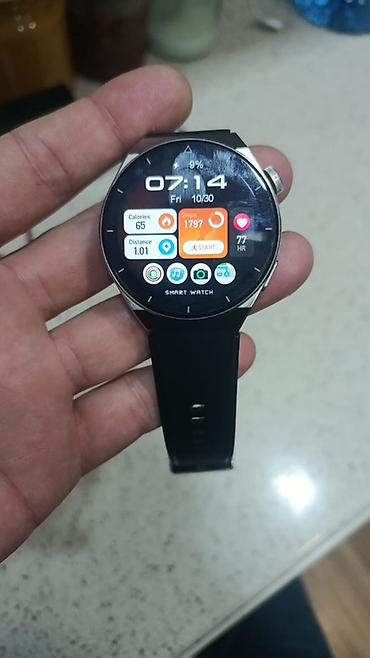 Smart saatlar: GT3 MAX ağıllı saat - Dairəvi sensor ekran, yan tərəfdə mexaniki — 1