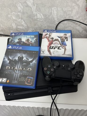 PS4 (Sony PlayStation 4): PlayStation 4 Slim (1 ТБ) в отличном состоянии! Описание товара