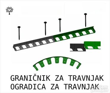 Baštenski alati i oprema: Graničnik za travu 100m-set sa 400 klinova ** _Besplatna dostava._** — 2