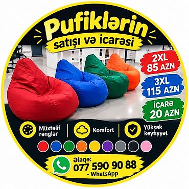Pufiklər: Yeni, Pufik-kreslo, Parça, Kredit yoxdur, Şəhərdaxili pulsuz çatdırılma — 8