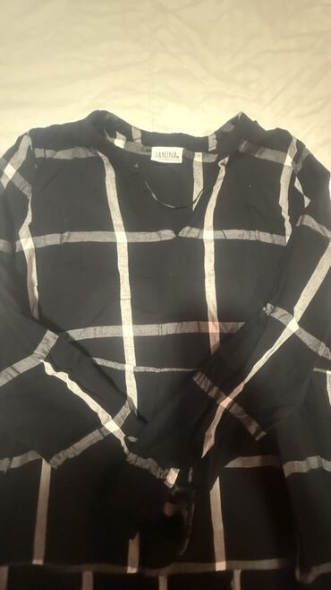 Tunike: Ženska tunika/haljina JANINA - Boja: crna sa velikim belim kariranim — 2