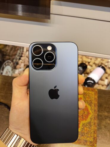 Apple iPhone: IPhone 15 Pro Max, Б/у, 256 ГБ, Blue Titanium, Зарядное устройство, Защитное стекло, Чехол, 89 %