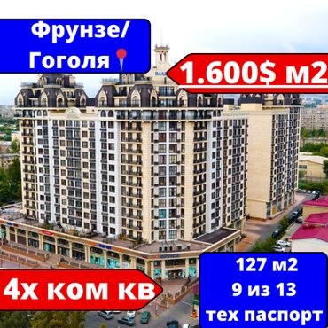 империал квартира: 4 комнаты, 127 м², Элитка, 9 этаж, ПСО (под самоотделку)