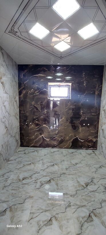 Plitə işləri: Mərmər naxışlı keramoqranit döşəmə və divar kafel işləri - — 1