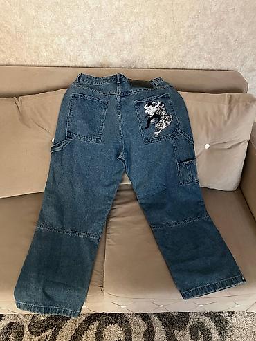 bootcut jeans: Джинсы из плотного синего денима с вышивкой - Свободный прямой крой — 5