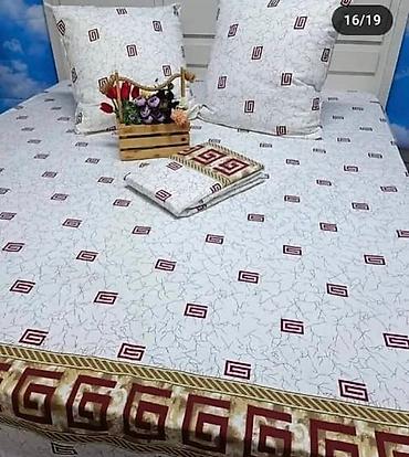 Комплекты постельного белья: Постельное бельё 100% хлопок, простыня, наш адрес Боконбаево на — 22