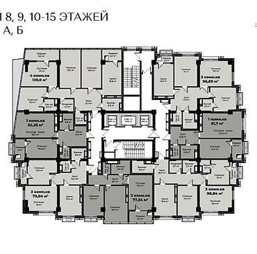 жилой вагончик: 3 комнаты, 97 м², Асанбай мкр Элитка, 16 этаж, ПСО (под самоотделку) — 2