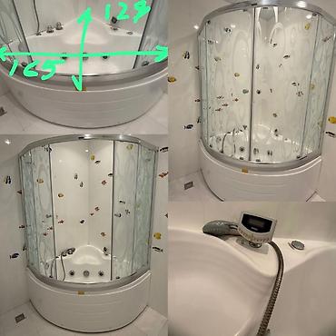 caqquzi: Künc tipli hidromassajlı duş-kabin/hamam kombi sistemi - Ölçülər: ön — 1