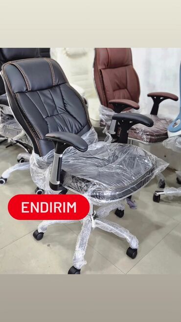 Ofis və oyun kresloları: Yeni, Təkərli, Qolları tənzimlənir, Dəri — 21