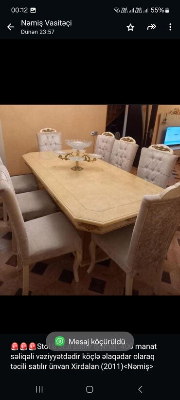 sutul stol: Для гостиной, Прямоугольный стол, 8 стульев