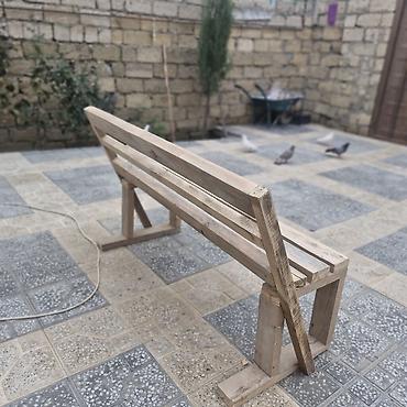 45 derece: Taxta bağ skamyası isdeyen ucun stol da yiqilir - Material: təbii — 3