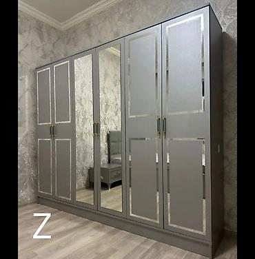 dolablar ucuz: Yeni, 6 qapı, Güzgülü, Boz, Açılan, Düz dolab — 1