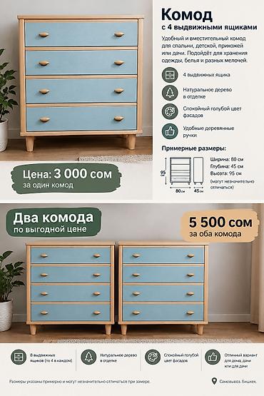 купить комод для вещей: Комод с 4 выдвижными ящиками - Удобный и вместительный вариант для — 1