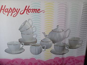 nimçə: Çay dəsti, rəng - Ağ, Farfor — 2