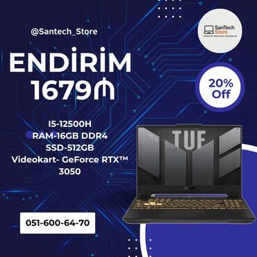 irşad notebook: ASUS TUF Gaming noutbuku - Prosessor: Intel Core i5‑12500H -