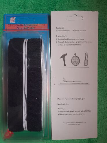 prostirka za jelku: Čičak TRAKA Samolepljiva crna 100 x 2cm - 2 komada Samolepljiva čičak