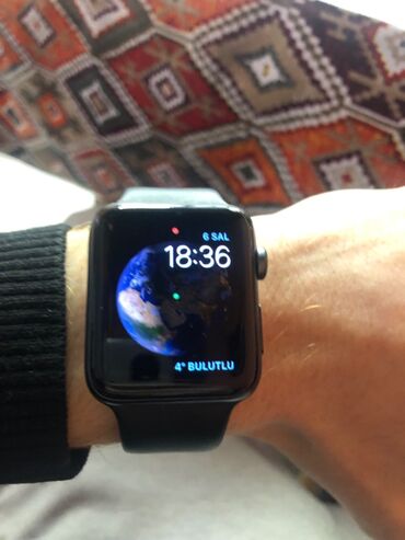 telefonu saat: İşlənmiş, Smart saat, Apple, Sensor ekran, rəng - Gümüşü