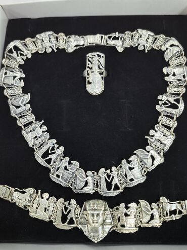 gümüş boyunbağı: Dəstə daxildir: Üzük, Bilərzik, Boyunbağı, Gümüş, 925 Əyar