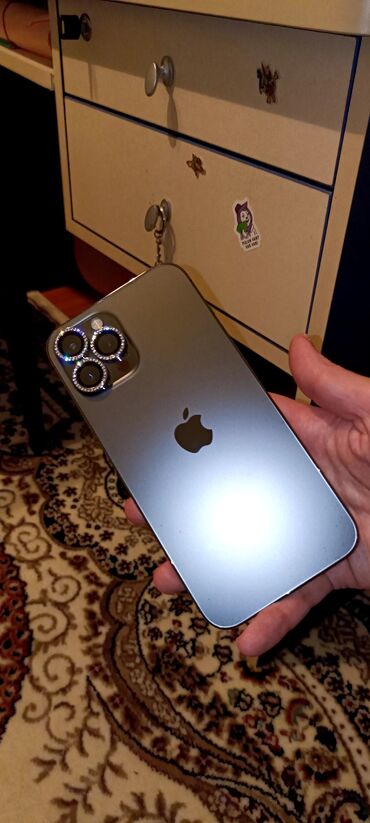 azerbaycan iphone 12 pro max: IPhone 12 Pro Max, 128 GB, Gümüşü, Simsiz şarj, Face ID, Sənədlərlə