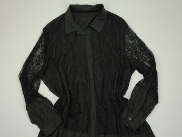 czarne bluzki z ozdobnymi rękawami: Bluzka Damska, Shein, 5XL, stan - Bardzo dobry
