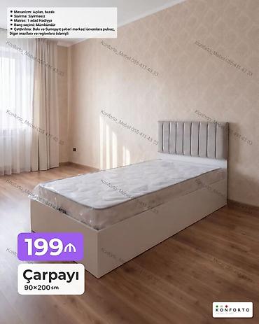 Tək nəfərlik çarpayı – 90×200 sm - Mexanizm: açılan, bazalı - lalafo.az -da Tək nəfərlik çarpayı – 90×200 sm - Mexanizm: açılan, bazalı -