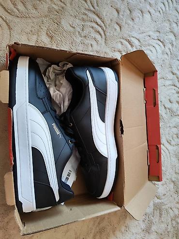 legend muski kaisevi: Puma muške patike – model sa kožnim izgledom u crnoj boji sa belim — 5
