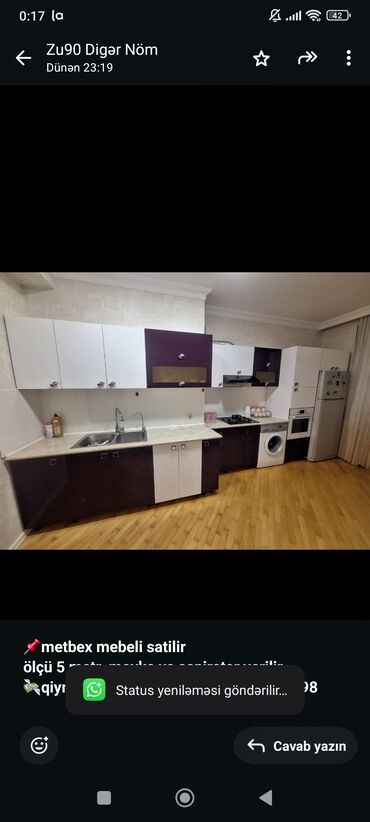 İnformatika: *📌metbex mebeli satilir* *ölçü 5 metr moyka ve aspirator verilir*