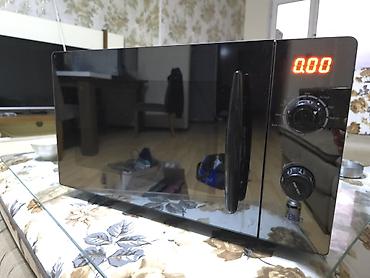 mikrodalga: Mikrodalğalı soba – qara şüşə ön panel, LED displey və mexaniki — 1