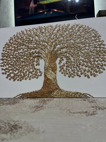 картины купить: Рельефная картина «Дерево жизни» с золотистым объемным рисунком -