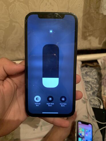 экрана телефона: IPhone 12, Б/у, 128 ГБ, Черный, Зарядное устройство, Защитное стекло, Чехол, 100 %