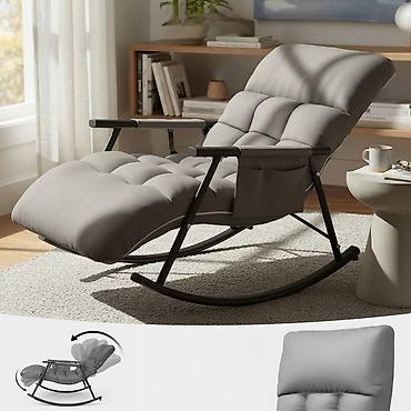 ormar za kupatilo forma ideale: 05. Elegantna ljuljaška stolica u nordijskom stilu sive boje ✨ ➡💰 — 4