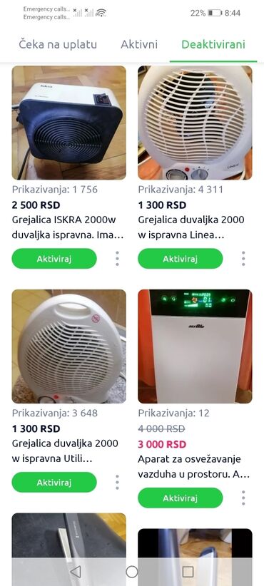 Kaloriferi: Grejalica duvaljka DELONGE 1800 w kvalitetna ispravna
 Mirjevo — 13