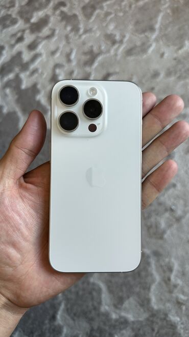 Apple iPhone: IPhone 15 Pro, Б/у, 128 ГБ, White Titanium, Коробка, 90 %