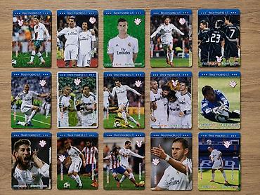 16 liq velosiped: Real Madrid Futbolçu kartları. 15ədəddir, alana əlavə 5ədəd hədiyyə — 1