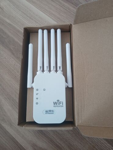 Modemlər və şəbəkə avadanlıqları: Wi-fi güclendirici 1200Mbps 6 ədəd antenalı real alıcı vp ya nömre ile