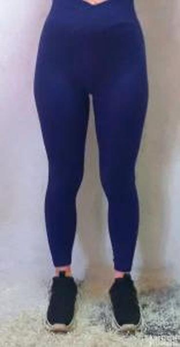 Helanke, biciklistički šortsevi: Ženske sportske helanke – tamnoplave - Visok struk sa V-preklop — 22