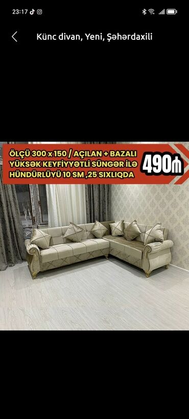 Divanlar: Künc divan, Yeni, Açılan, Bazalı, Parça, Şəhərdaxili pulsuz çatdırılma — 13