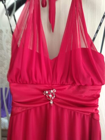 красные вечерние платья: Вечернее платье, Короткая модель, Без рукавов, Стразы, L (EU 40)