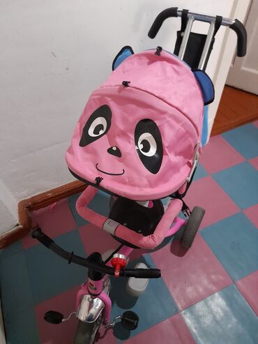 детский велоколяска бу: Коляска, цвет - Розовый, Б/у