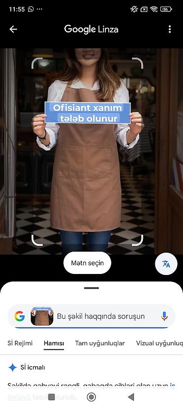 afisant: Ofisiant tələb olunur — 1