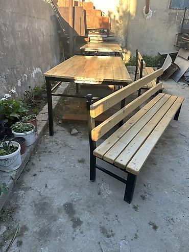 bağ evi: Yeni, Dördbucaq masa, Açılmayan, Stullar ilə, Metal — 2