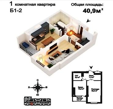Продажа квартир: 1 комната, 40 м², Элитка, 3 этаж, Евроремонт — 10