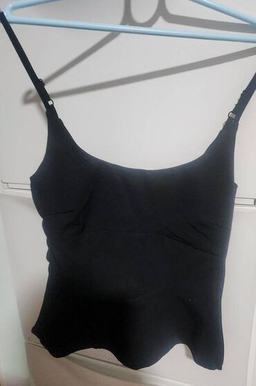 crop top c: H&M, XS (EU 34), Jednobojni, bоја - Crna