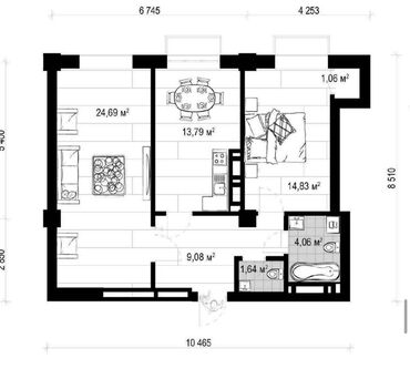 Продажа квартир: 2 комнаты, 69 м², Элитка, 8 этаж, ПСО (под самоотделку)
