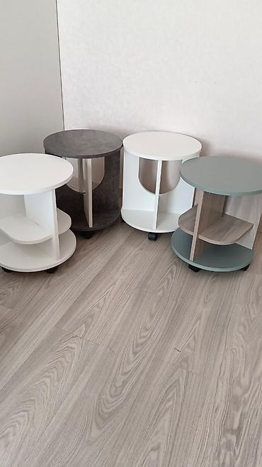 study table: Журнальный стол, Новый, Круглый, С колесиками, цвет - Коричневый — 3